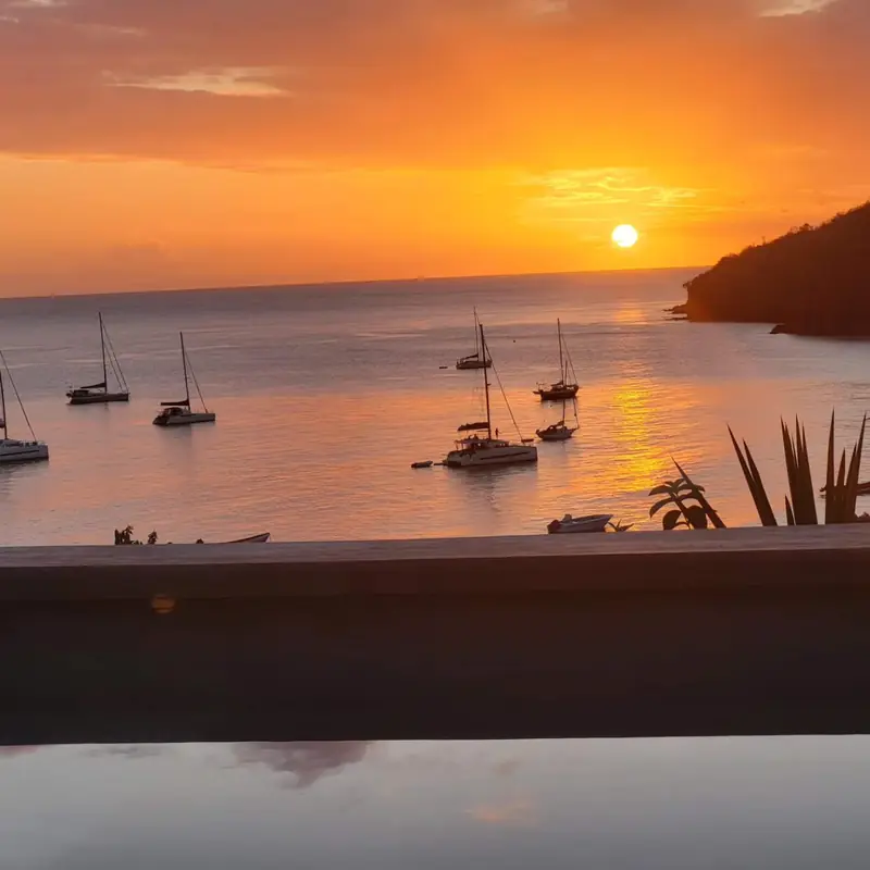 Coucher de soleil sur la baie des Anses d'Arlet