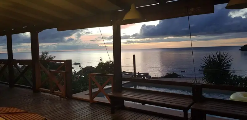 Terrasse au coucher du soleil